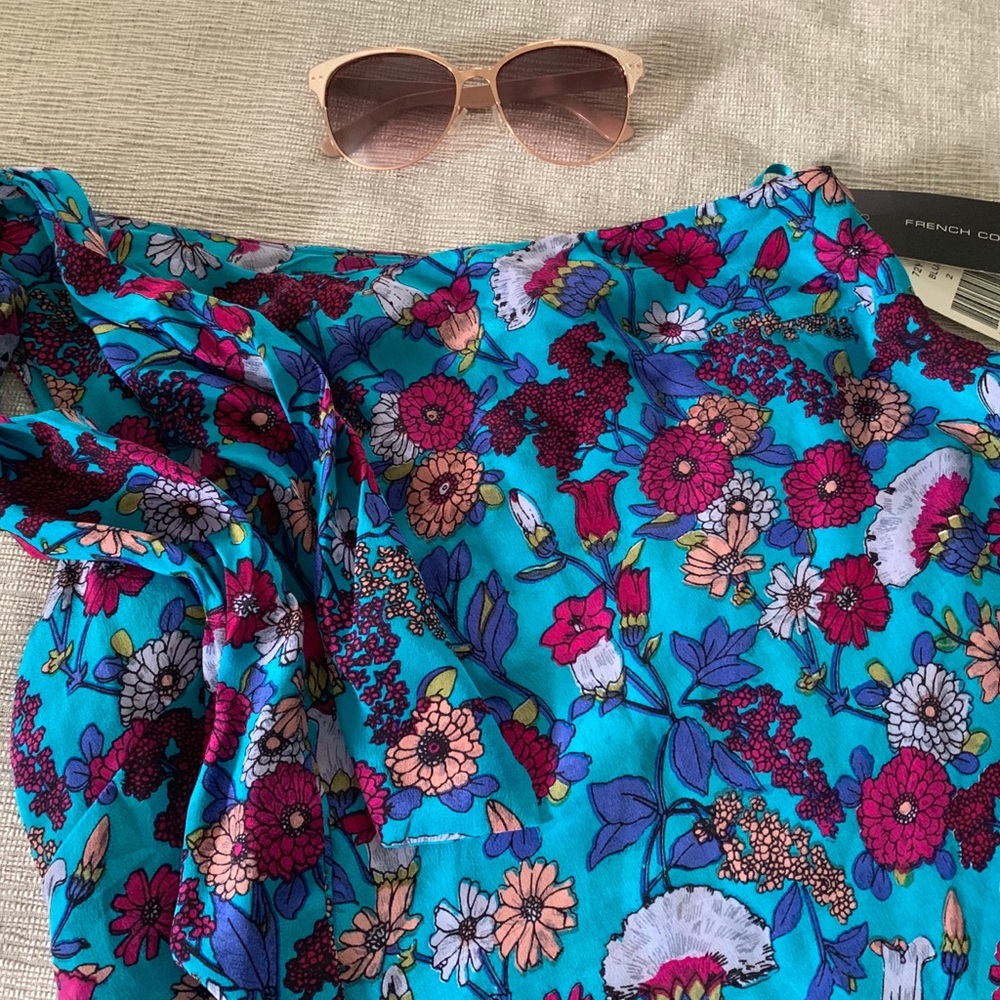NWT French Connection One Shoulder Silk To…